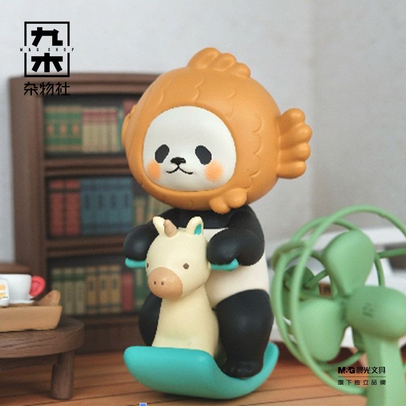 Jiumu Sundries Club หมีขาวห้างสรรพสินค้า One Mini Taiyaki ตุ๊กตาแพนด้า Mystery กล่องรูปตกแต่งของขวัญ