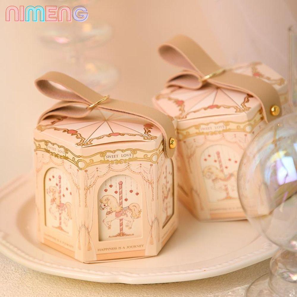 NIMENG 10 ชิ้น Merry Go รอบของขวัญกล่อง,อาบน้ําเด็กงานแต่งงาน Carousel ของขวัญกล่อง,ตกแต่งหนังวันเกิด Cracker แพคเกจขนม Treat เด็ก ราคา ถูกที่สุด ดีลบีเคเค