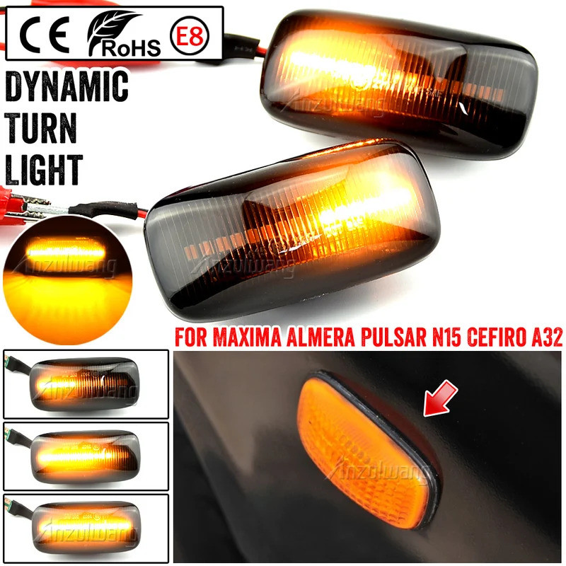 อุปกรณ์ตกแต่งรถยนต์สําหรับ Nissan Maxima Almera N15 Pulsar N15 Cefiro A32 ไฟ LED Side Marker ไฟเลี้ย