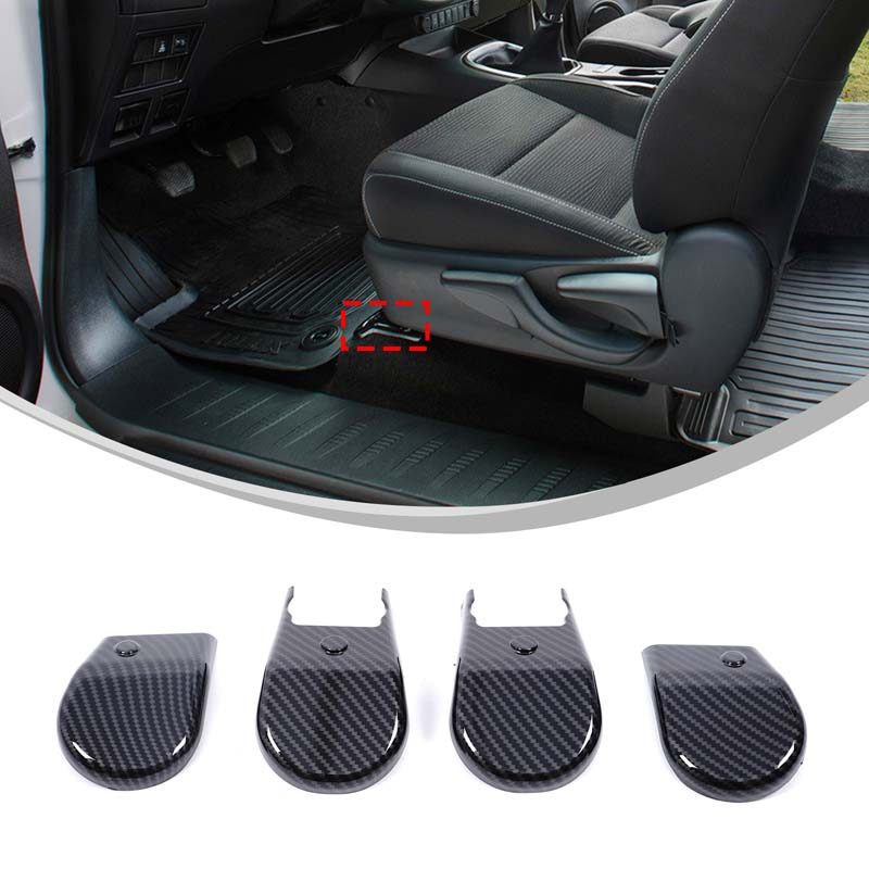 [คลังสินค้าพร้อม] 4PCS คาร์บอนไฟเบอร์ ABS ที่นั่งสกรูเท้าสําหรับ Toyota Hilux 2015-2022 อุปกรณ์ตกแต่งรถยนต์