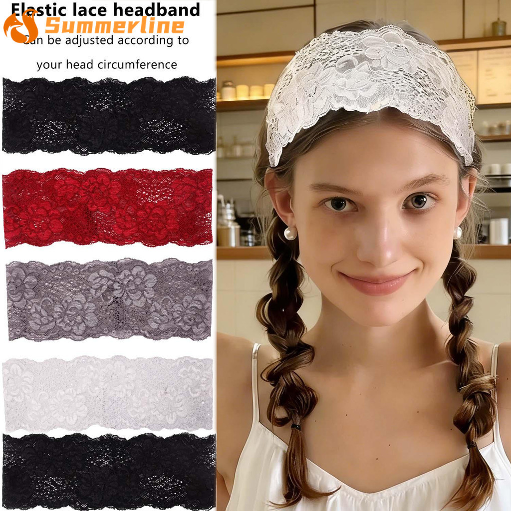 คาดผมลูกไม้ยืดหยุ่น แบบวินเทจ 4 สี สวมใส่สบาย มัดผมแน่นอน ใช้ได้กับการแต่งหน้าและเครื่องประดับผม