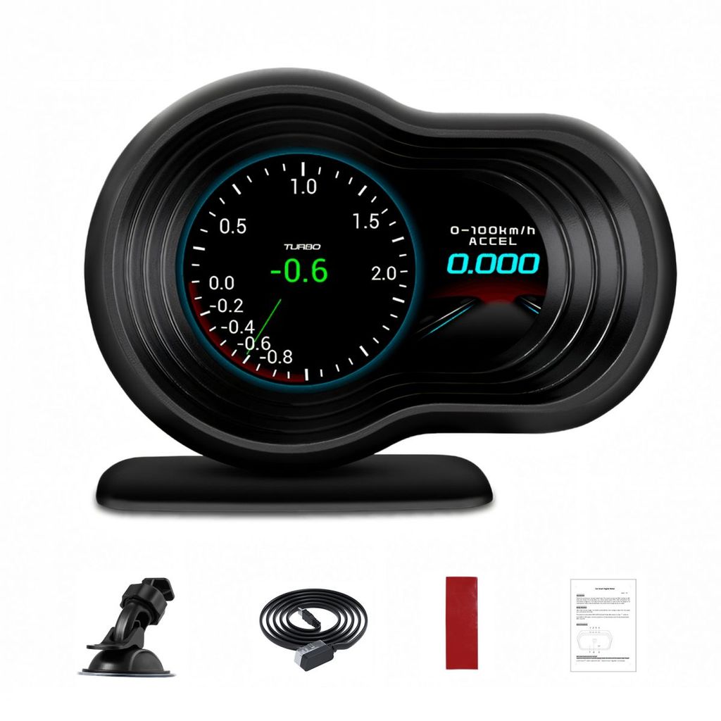 F9 LCD มัลติฟังก์ชั่นจอแสดงผลรถยนต์ OBD2 วัดจอแสดงผล Heads up Display Plug and Play LCD รถ Head Up D
