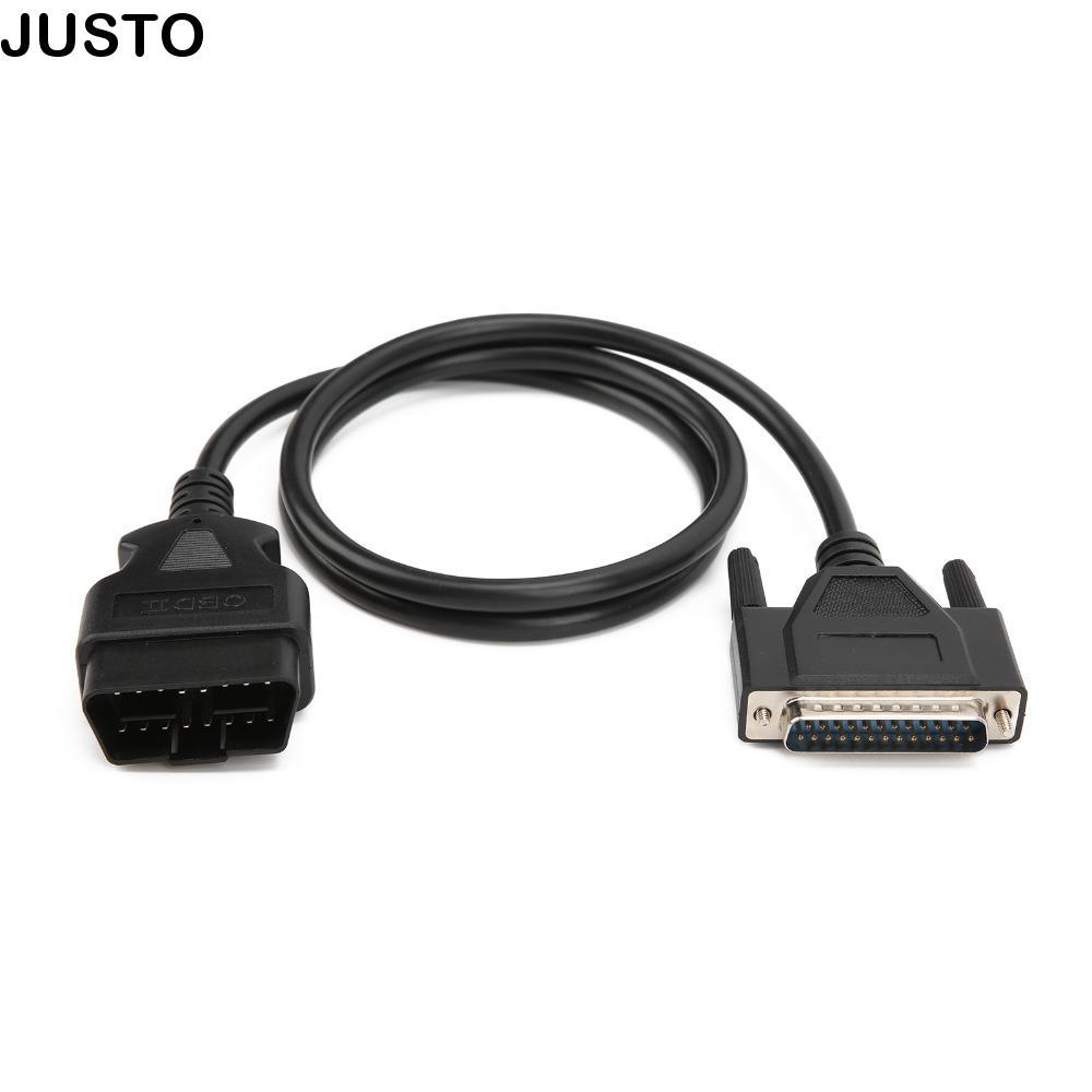 JUSTO สายไฟวินิจฉัย, Universal 59.-6in150 ซม.OBD2 ถึง DB25 สายหลัก, ใช้งานร่วมกับ ABS & ทองเหลืองชาย