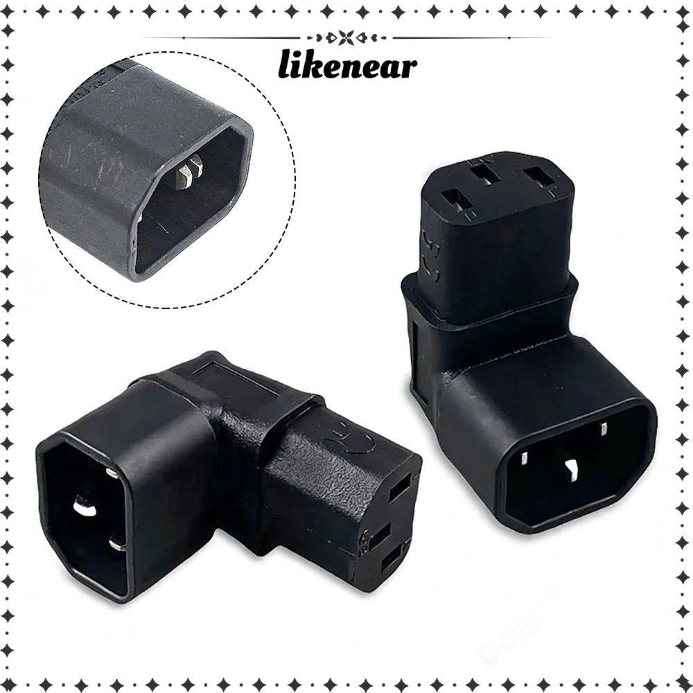 LIKENEAR AC Plug Converter, C14 ถึง C13 90 องศา AC Adapter, Professional ชายกับ Famale 3Pin Extensio