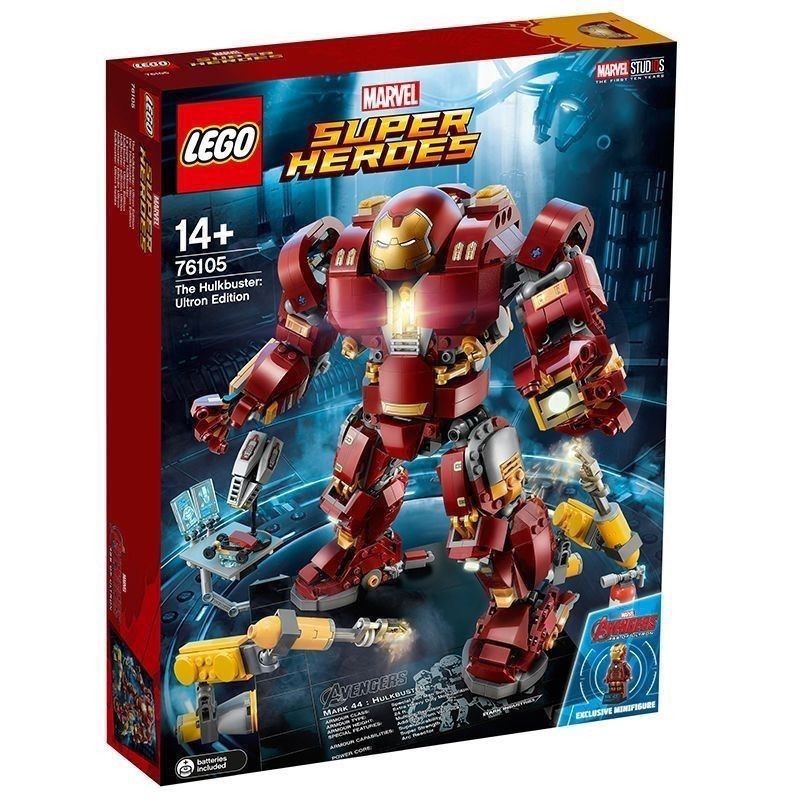 LEGO LEGO 76105 Iron Man Anti-Hulk Mecha Marvel Series Building Block Exhibition Piece Back Box 0100