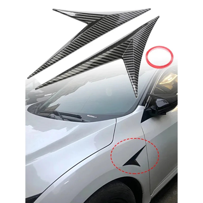 1 คู่ V รูปร่าง Universal เหมาะกับรถด้านข้าง Fender Vent สติกเกอร์ตกแต่งรถ Auto Bonnet Air Intake Flow Hood Scoop ฝาครอบ