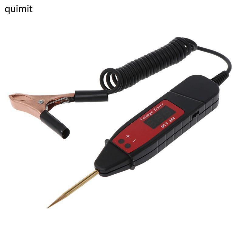 QUIM 1 65m Spring Line Car Digital LCD Electric Voltage Test Pen Probe Detector Test