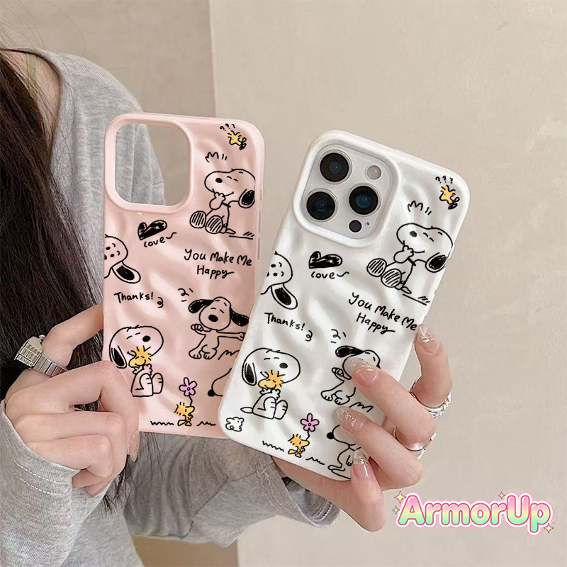 เคสไอโฟน สนูปี้กลวง รอยพับหยัก สำหรับไอโฟน 11 12 13 14 15 16 ProMax X XR XS Max 7 8Plus-AP