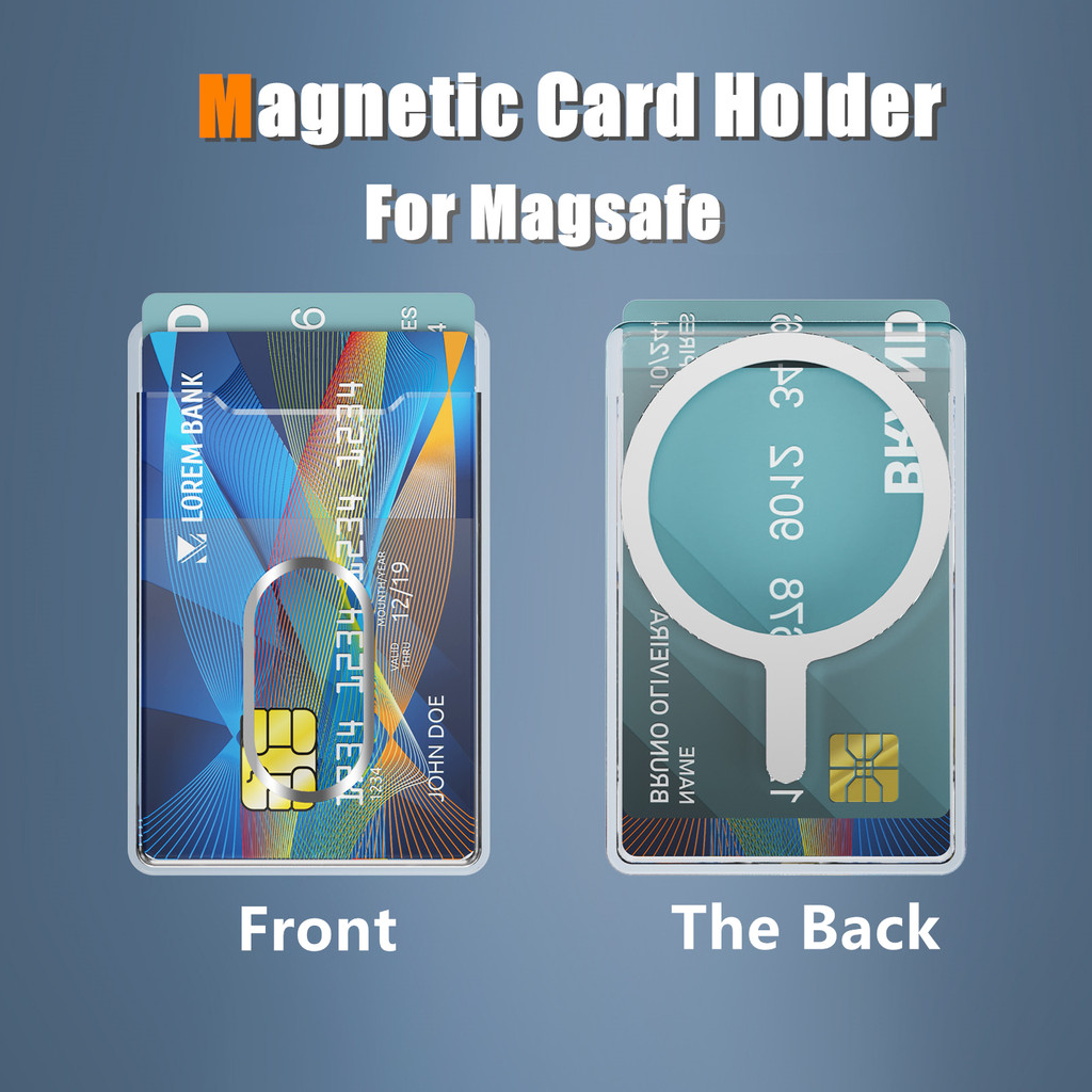 โปร่งใสสําหรับ Magsafe Magnetic Card สําหรับ iPhone 12 13 14 15 16 17 series โทรศัพท์มือถือช่องใส่การ์ดกระเป๋าสตางค์สําหรับเคสโทรศัพท์แม่เหล็กทั้งหมด