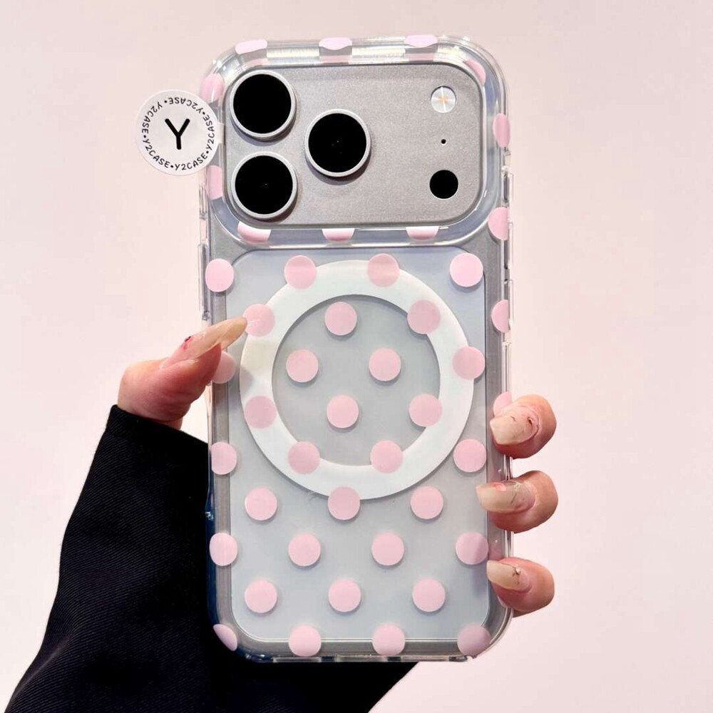 Ins สีชมพู Polka Dot น่ารักสตรอเบอร์รี่เหมาะสําหรับ รูปที่ 4