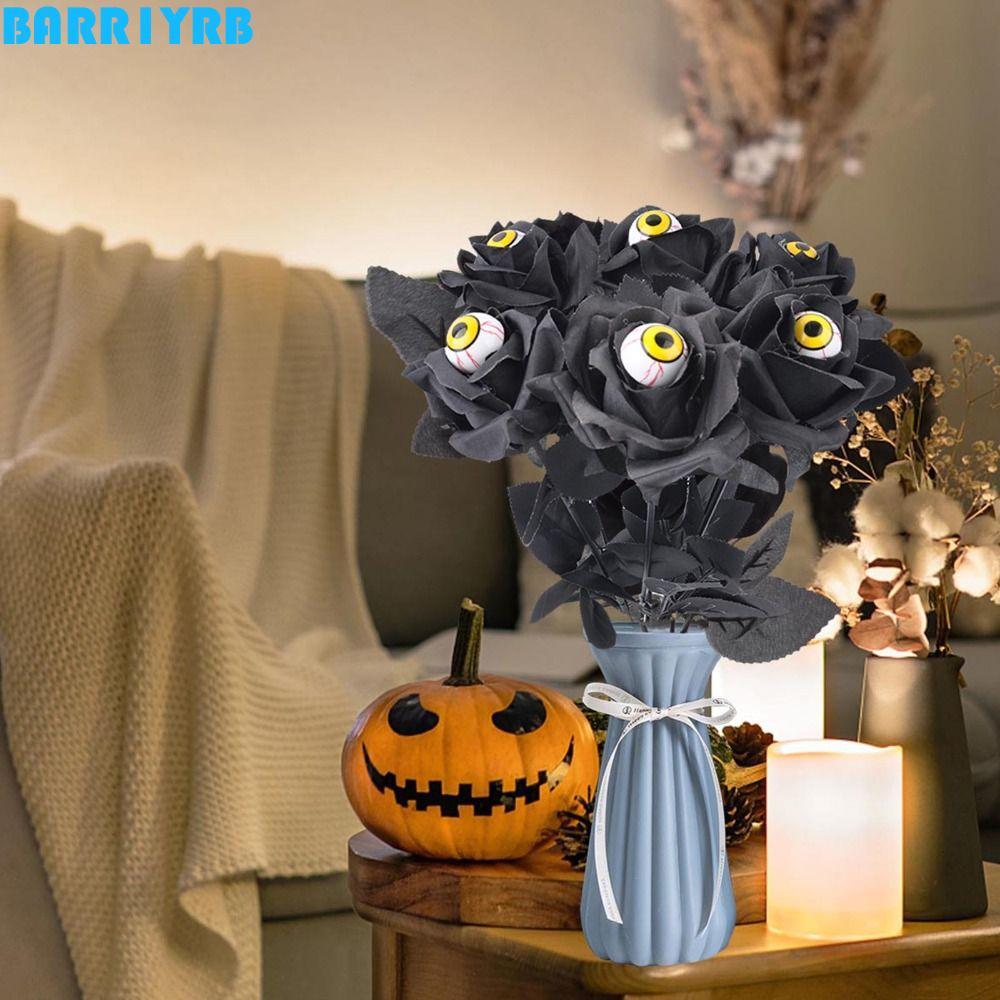 BARR1YRB 10PCS ฮาโลวีน Eyeball Rose, จําลอง Party Decor Eyeball ดอกไม้ปลอม, ประณีตตลกน่ากลัวประดิษฐ์ Rose ดอกไม้ฮาโลวีน Decor