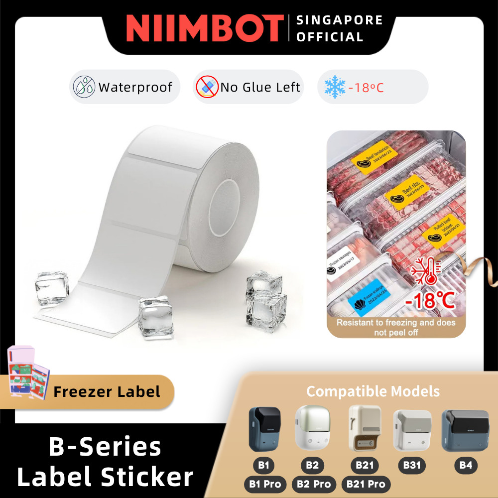 NIIMBOT ตู้แช่แข็งสติกเกอร์ฉลากสําหรับ B1 B2 B21 B1 Pro B2 Pro B21 Pro B31 B4 กระดาษความร้อนกันน้ําแ