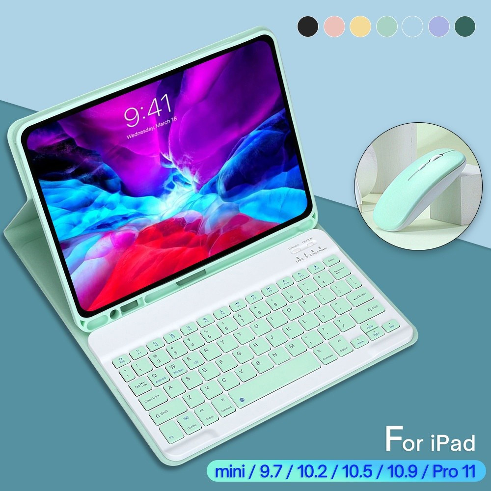 เคสคีย์บอร์ดพร้อมที่วางปากกาสําหรับ iPad Pro 11 / iPad Air 11 / iPad 11 / iPad 10 / iPad 10.2 7th 8t