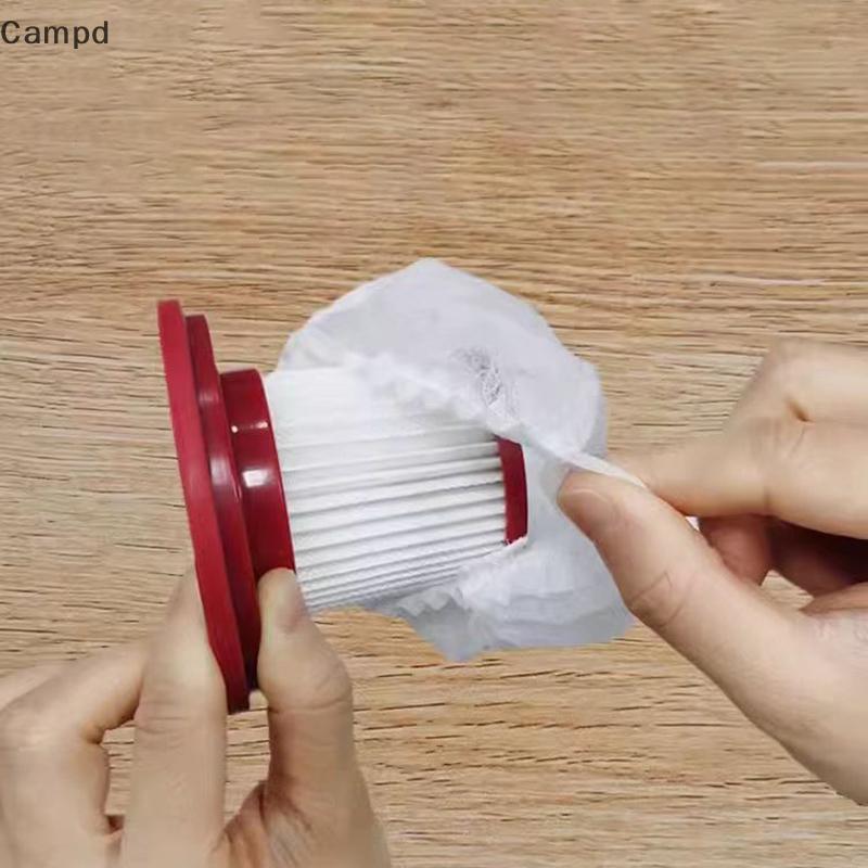 Campd 50/100pcs เครื่องดูดฝุ่นแบบใช้แล้วทิ้งกรองฝาครอบป้องกันล้างทําความสะอาดได้ผ้าไม่ทอสําหรับเครื่องดูดฝุ่นแบบใช้มือถือทําความสะอาด (TH)