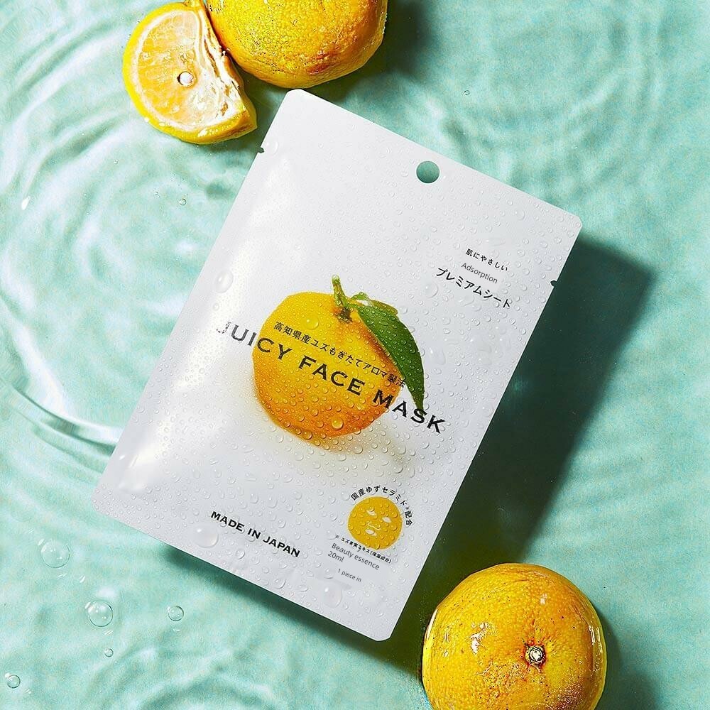 sheet mask มาร์คหน้า -พร้อมสต็อก- Made in Japan Kochi YUZU Grapefruit/Hokkaido Lavender น้ํามันหอมระ