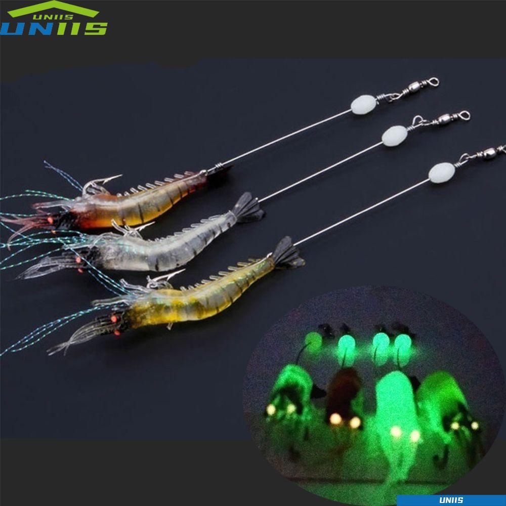 UNIIS Prawn Lure Luminous Biomimetic Hook Worm Silicone