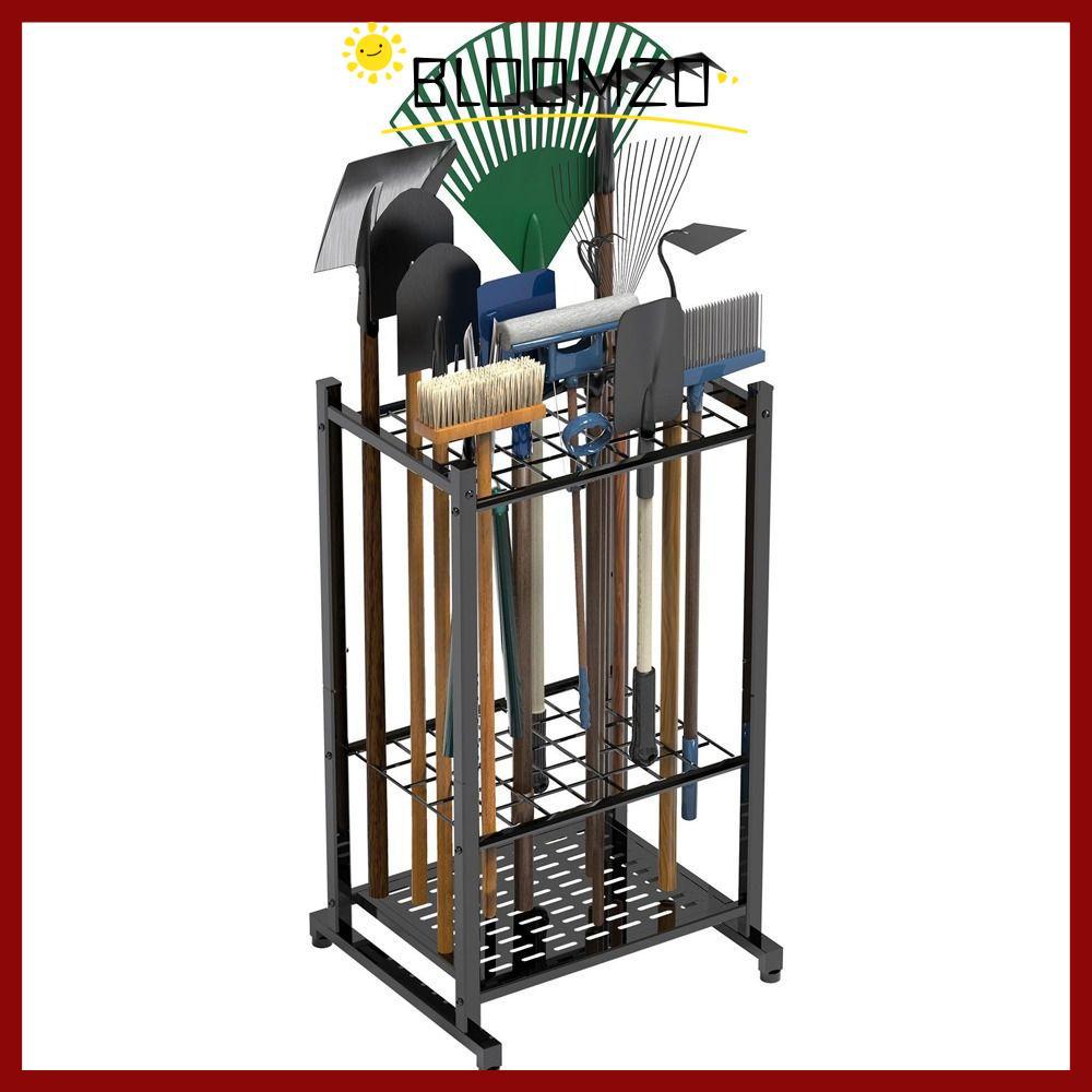 CODBLOOMZO Garden Tool Organizer,โลหะ Stable Storage Rack,พร้อมล้อเคลื่อนย้ายได้อเนกประสงค์กลางแจ้งไม้แขวนสนามหญ้า