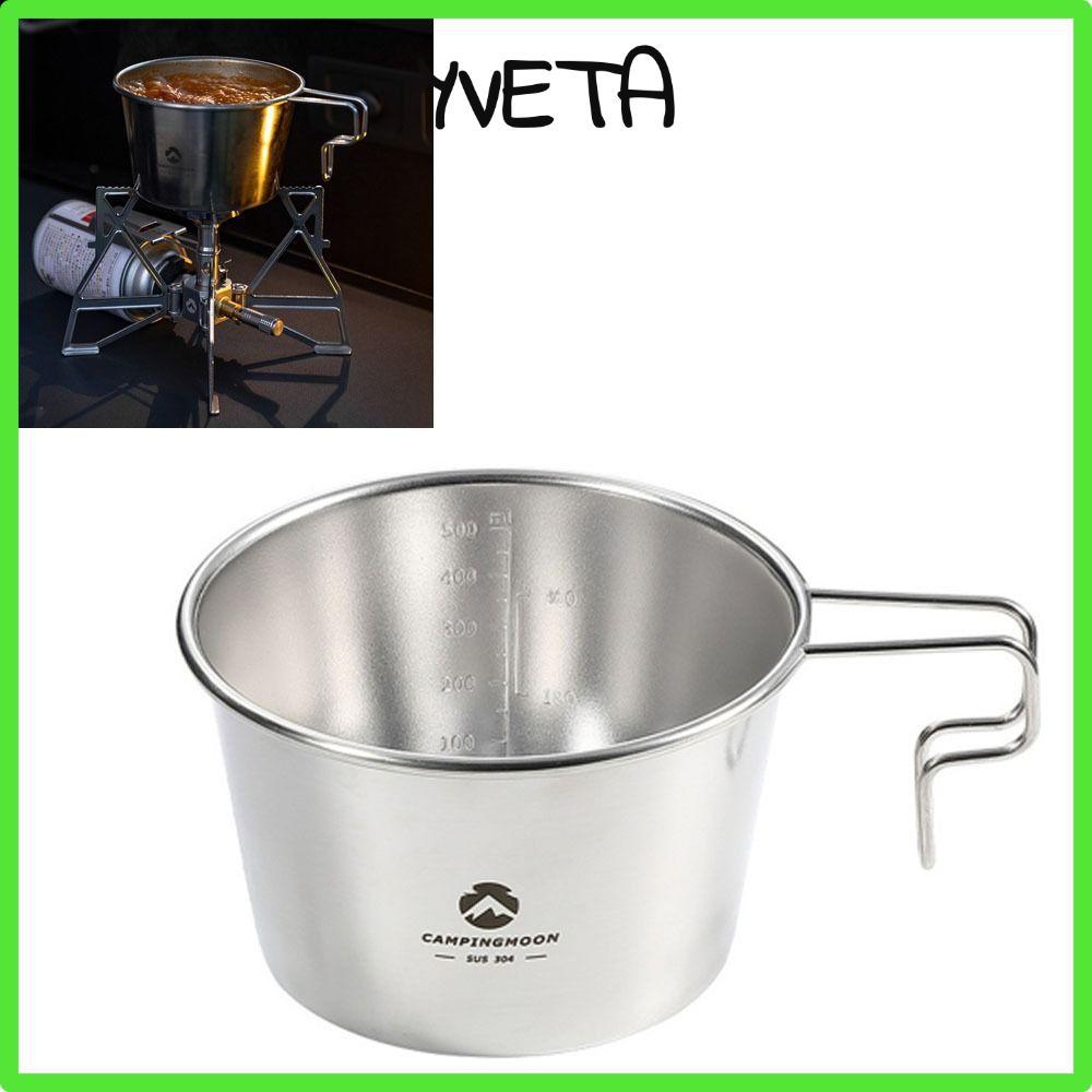 YVETA Sierra Cup, Silver 600ml/20.29oz Stainless Steel Sierra Cup, ทนทานพร้อมที่จับ Deep Sierra Cup 