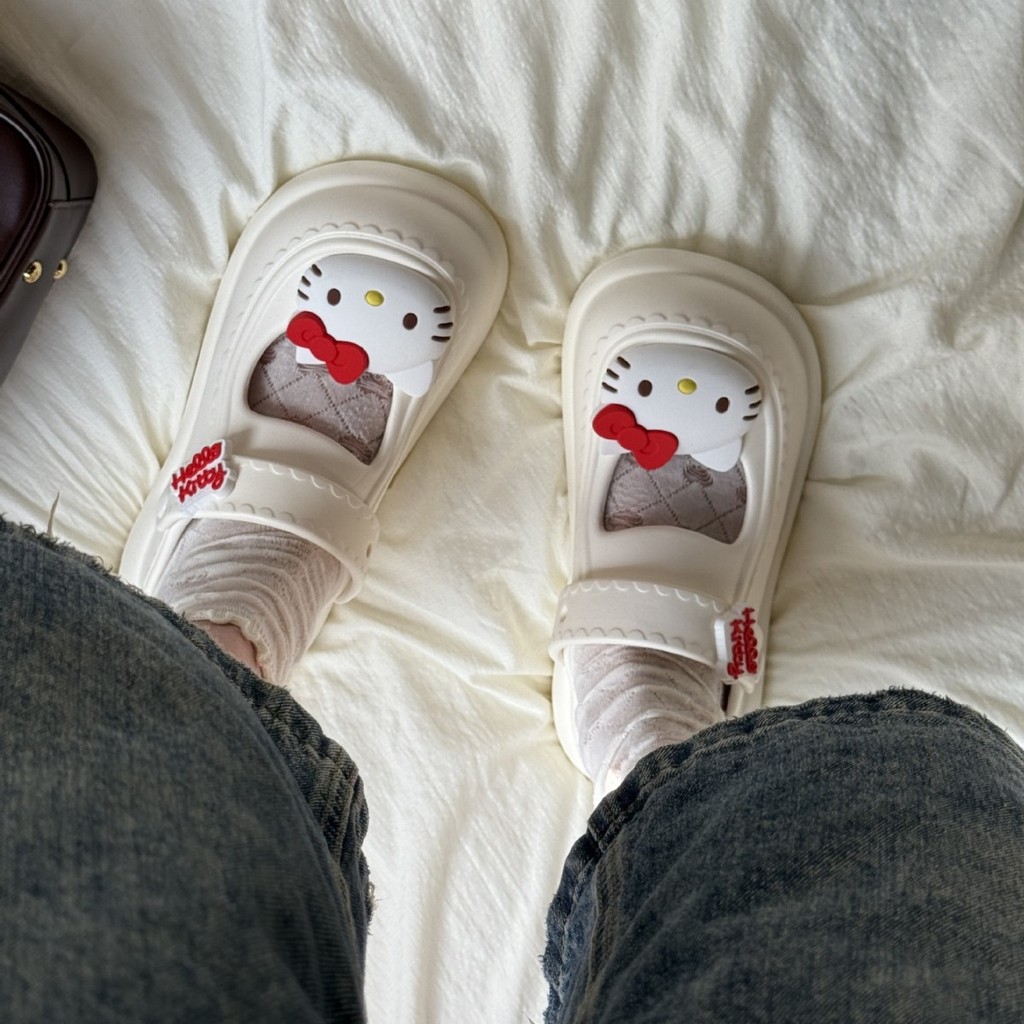 Shop New Sanrio Hole Shoes Women's Raise the Bottom Non Slip Outdoor Sandals Home Mary Jane Slippers