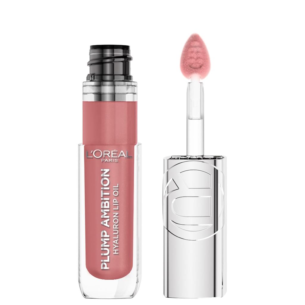 LOreal Paris Volumizing Charm Lip Oil 24 ชั่วโมงให้ความชุ่มชื้น, บรรจุกรดไฮยาลูโรนิก, สูตรเพิ่มวอลลุ