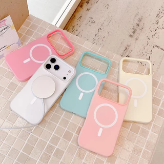 Candy Color Magnetic Silicone เคส for iPhone 13 16 11 17 Pro Max 15 14 12 Air 17promax 16promax เคสโทรศัพท์มือถือ