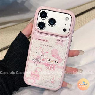 เคสโทรศัพท์หนังการ์ตูน ซานริโอ คิตตี้ มีฟีฟาย สำหรับ iPhone 14 15 Pro Max 11 Pro X/Xr/Xs/Xs Max 12 17 13 16 Plus เคสนิ่ม