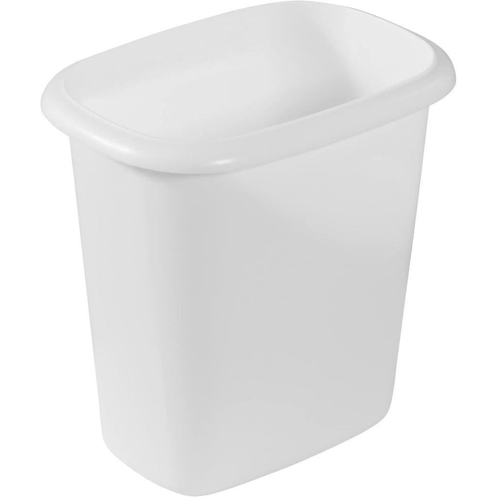ถังขยะโต๊ะเครื่องแป้ง Rubbermaid/ตะกร้าบรรจุ 1.5-Gallons/6-Quarts สีขาวสําหรับภายใต้เคาน์เตอร์/ห้องค