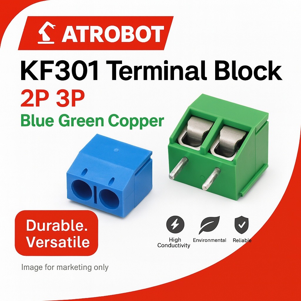 KF301 Terminal Block ขั้วต่อสกรู PCB 2P/3P แบบเหล็กหรือทองแดง (หลายรุ่น Iron/Copper, Eco, Standard)