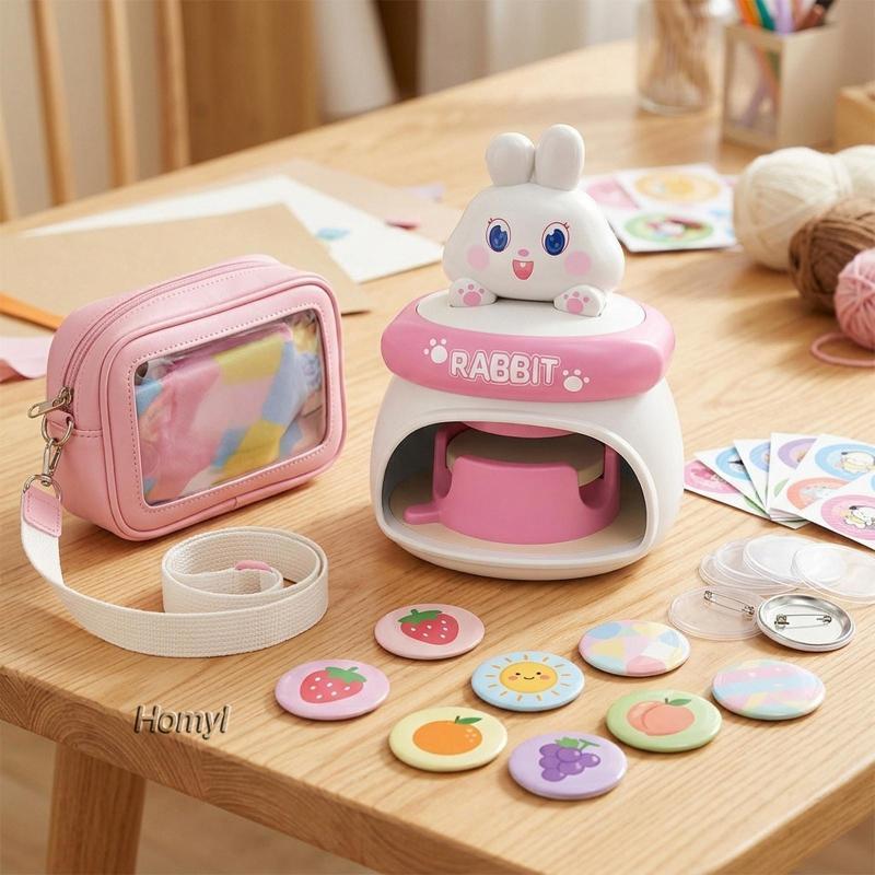 [Homyl] ปุ่ม Maker Punch Press Handmade DIY ชุดของขวัญ Pin Maker สําหรับธุรกิจโครงการครอบครัวหัตถกรร