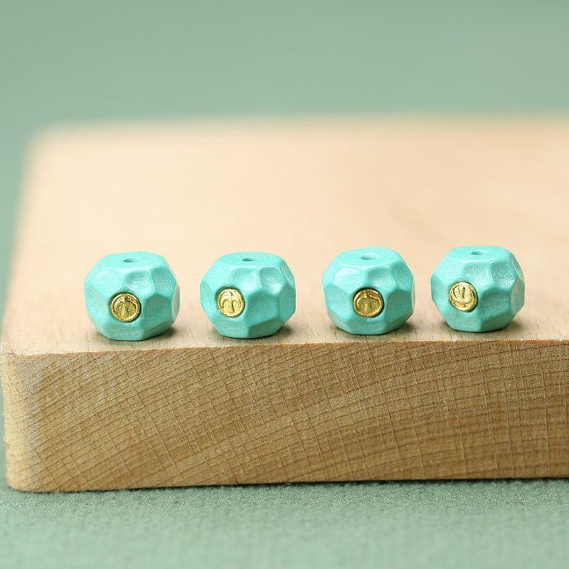 ธรรมชาติ Turquoise 10 * 8 มม. Meteorite Old-fashioned หลวมลูกปัด diy สร้อยข้อมือสร้อยคอ Spacer ลูกปั