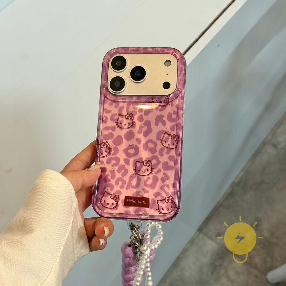 For เคสไอโฟน TPU Leopard Print Keychain Chain Purple Leopard Kitty เคส Phone Case For iPhone 17 Pro Max 16 15 14 13 Cover  Aesthetic Korean Cute ราคา ถูกที่สุด ดีลบีเคเค แกลเลอรีภาพที่ 4