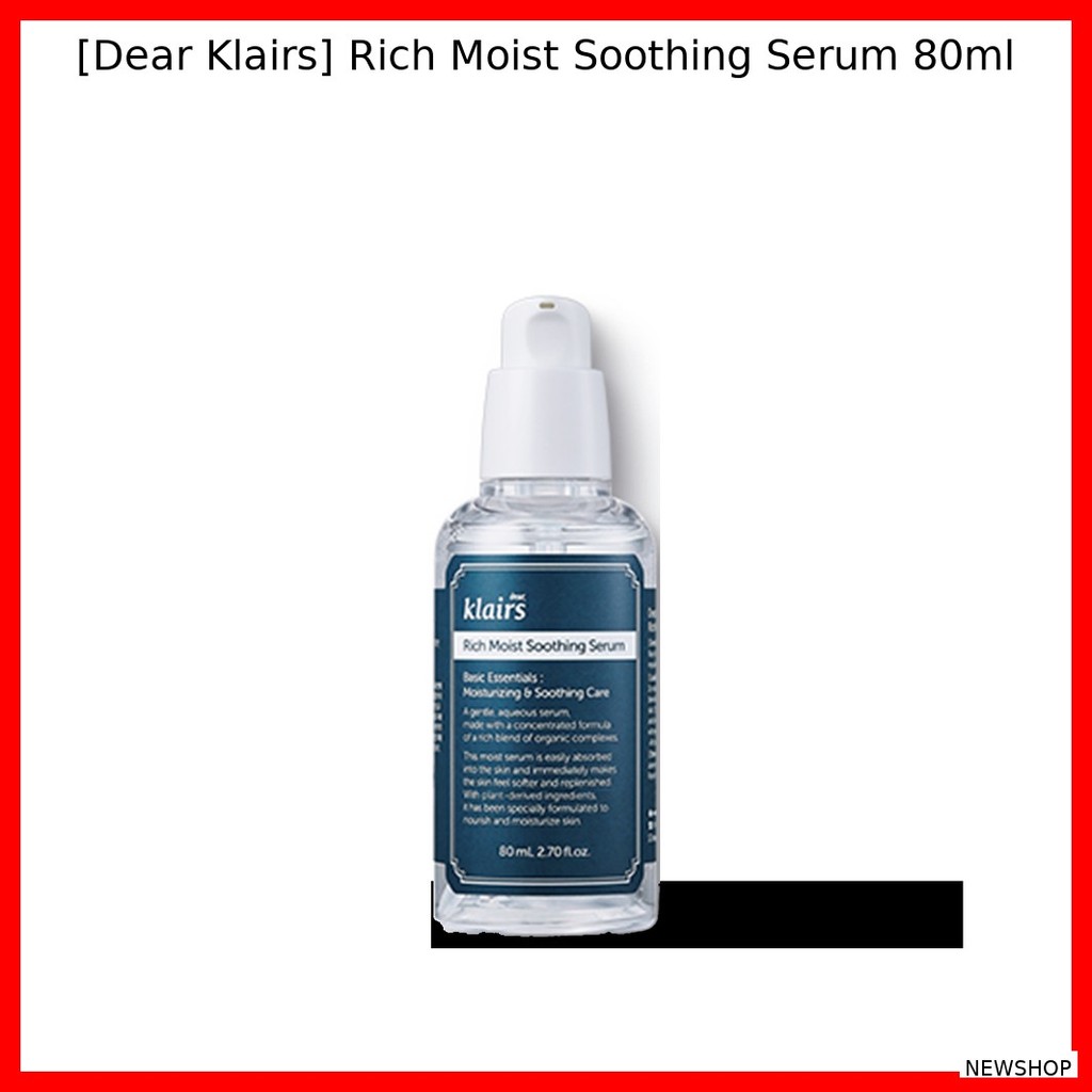 [Dear Klairs] Rich Moist Soothing Serum 80ml / Hydrating, Soothing by NEWSHOP