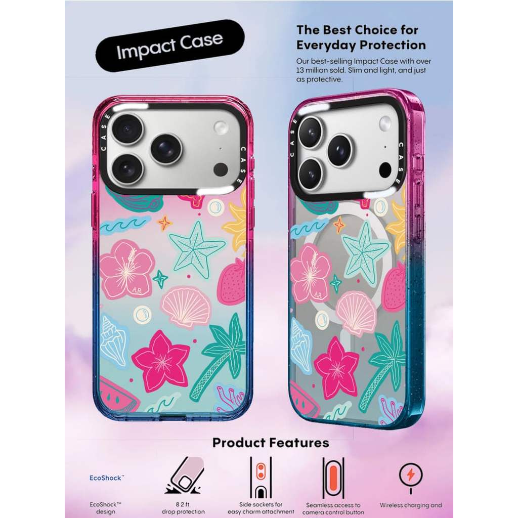 CASECASE X Mar de Suenos กรณีผ้าฝ้าย Candy Clear Hard แม่เหล็กดูด Impact สําหรับ Apple IPhone 12 13 