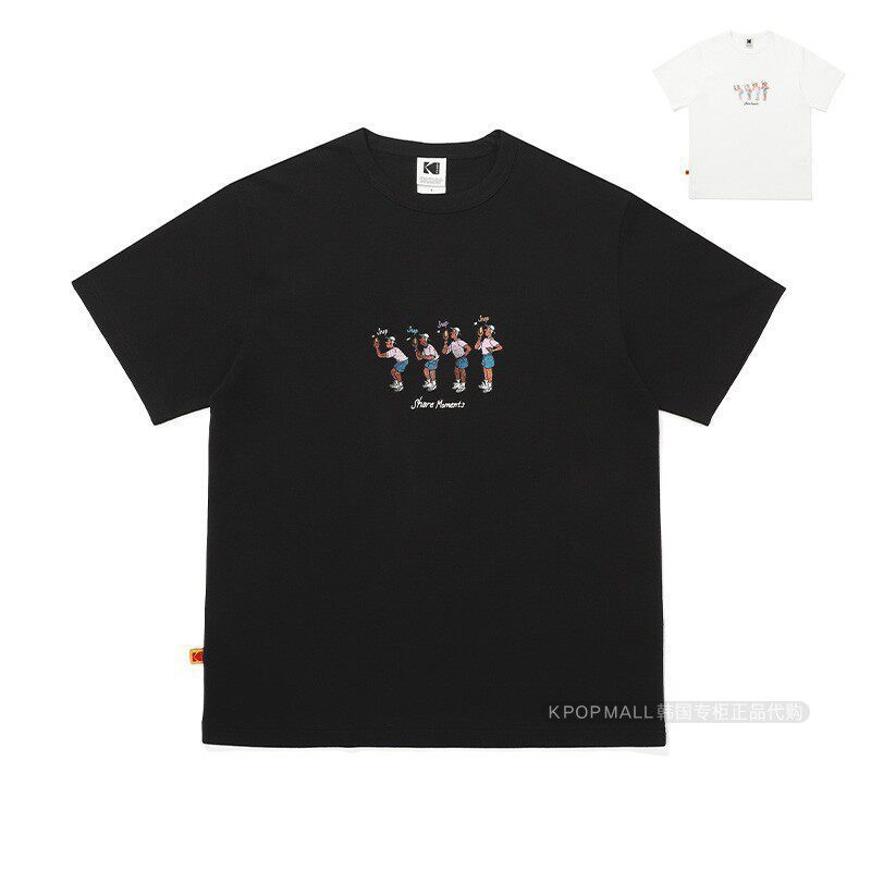 KODAK ผู้ชายและผู้หญิง Band Solona Fabric Kodak เสื้อยืดแขนสั้น