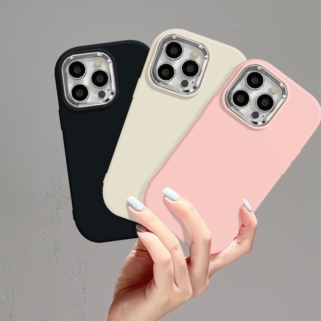 นุ่มซิลิโคนวงกลม Macaron Candy Chrome เลนส์กล้องคลุมทั้งหมดรอบรุ่นน่ารักน่ารักสําหรับ Iphone 17 Ip 1