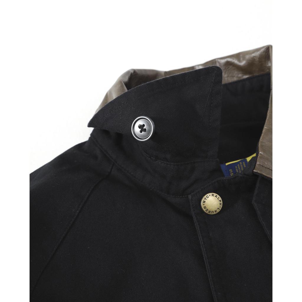 Ralph Pony American Retro Leather Collar polo Collar Stitching Pocket Cargo Jacket Jacket Men - รูปที่ 7