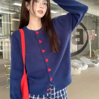 PPhome เสื้อสเวตเตอร์ถักสำหรับผู้หญิง สไตล์หวานๆ หน้าหนาว นุ่มสบายรอบคอ เสื้อกันหนาวด้านนอก Mink NCV