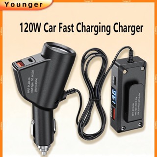 QC3.0+PD TypeC Quick Charge Universal Car Digital Display ที…