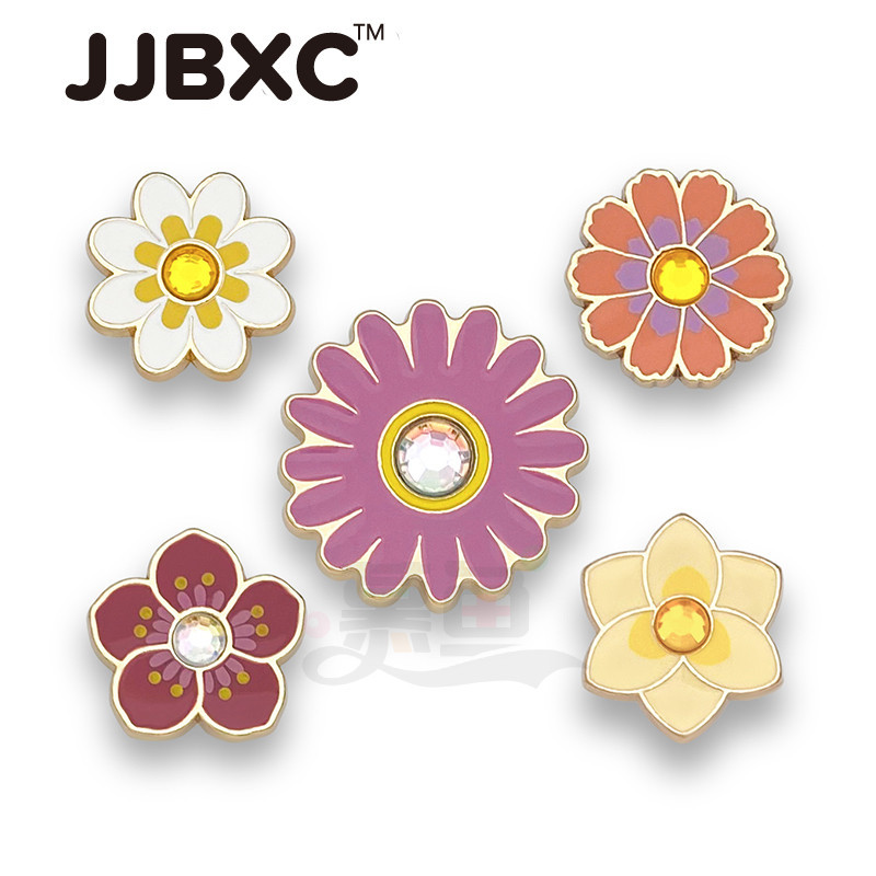 หัวเข็มขัดรองเท้าแบบ charm สไตล์ดอกไม้สีสันสดใส ทำจากโลหะผสม