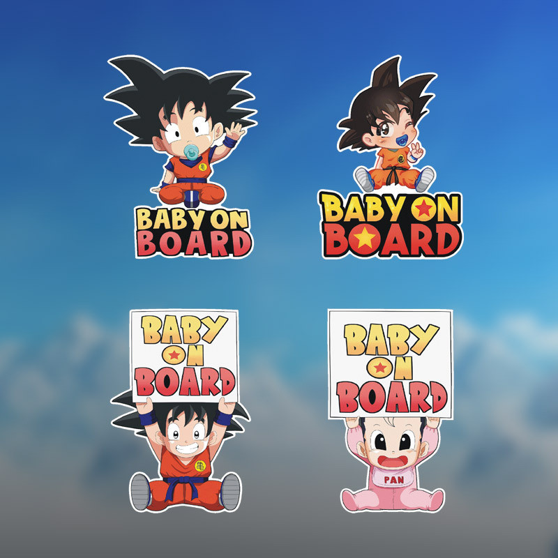 [2 Sheets ~] Cartoon Dragon Ball Bumper Stickers Little Wukong Creative Bumper Stickers Baby on Boar