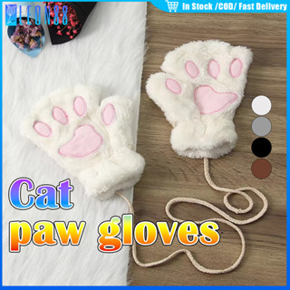 ของมาใหม่！1คู่ ถุงมือกันหนาวเปิดนิ้ว ถุงมืออุ้งเท้าแมวคอสเพล…