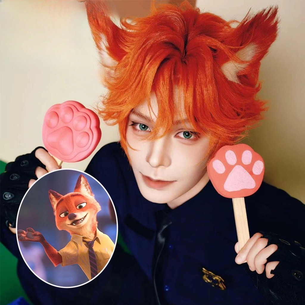 การ์ตูน Nick Wilde คอสเพลย์วิกผมสีส้ม สำหรับงานปาร์ตี้และคอสเพลย์