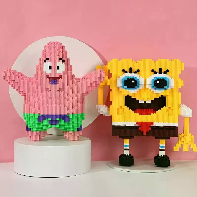 SpongeBob SquarePants Pie Daxing ใช้งานร่วมกับ Lego Building Blocks อนุภาคขนาดเล็กเด็ก Splicing ของเล่น