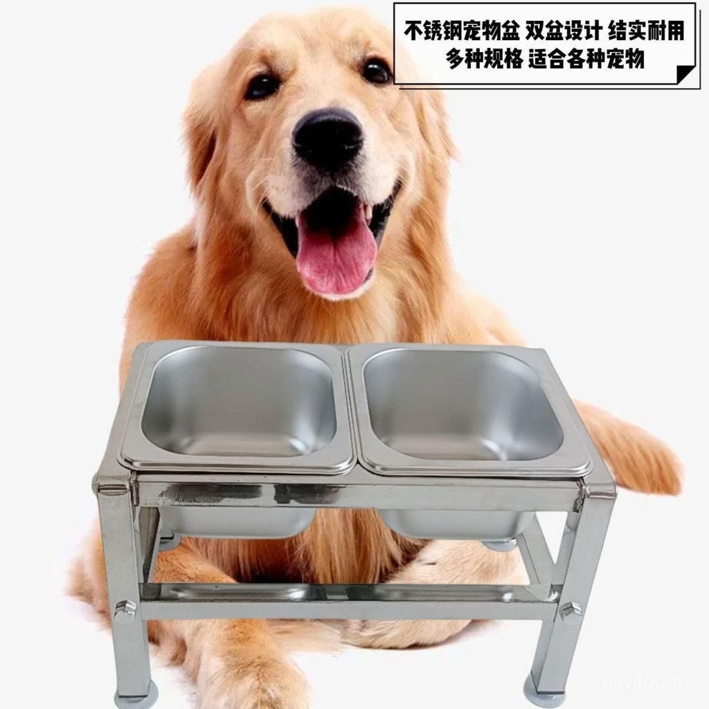 ป้องกันลํากล้องสุนัขขนาดใหญ่ชุดเต็มอ่างแมวไม่น้ําดื่มใหญ่ชิ้นเดียวกระดูกสันหลังส่วนคอสแตนเลสใช้พลิกอ