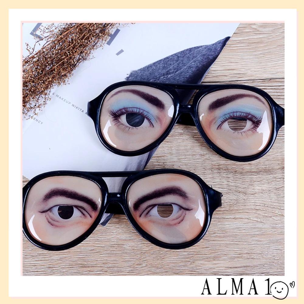 ALMA แว่นตาตลก, เมษายน Fools วัน Photo Booth Props แว่นตาแปลกใหม่, ของขวัญ Performance Props Eye Ball Gag Prank ของเล่น Party