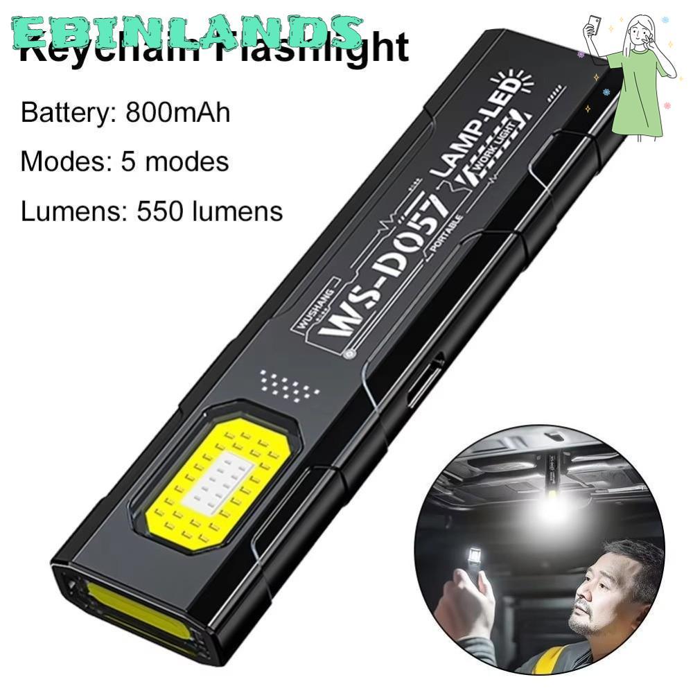 EBINLANDSFA ไฟฉายพวงกุญแจ LED พกพาสะดวก มีแม่เหล็กและชาร์จได้ด้วยUSB สว่างสูง ใช้งานทุกวัน