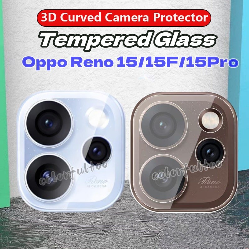 Oppo Reno 15F 5G กล้องป้องกันฟิล์มสําหรับ Oppo Reno 15 Pro Max Mini 15C 15Pro 15F Reno15Pro 4G 5G 3D โค้ง HD คลุมทั้งหมดกล้องกระจกนิรภัยป้องกันหน้าจอกลับฟิล์มเลนส์