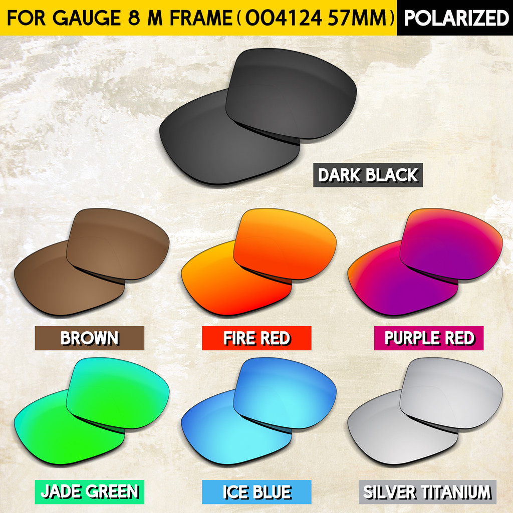 เลนส์ทดแทนสำหรับ Gauge 8 M OO4124 แว่นกันแดด ขนาด 57 มม., กันUV 100%,  fitte สมบูรณ์แบบ และความทนทาน