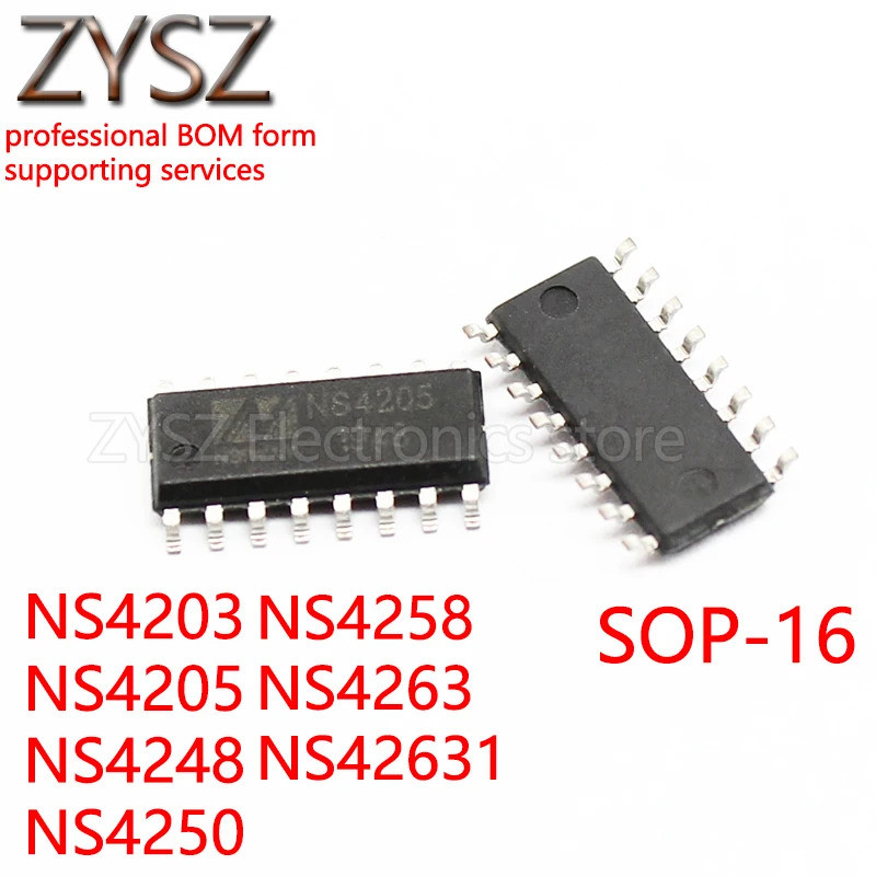 5PCS NS4203 NS4205 NS4248 NS4250 NS4258 NS4263 NS4268 SOP16 Class D 3W Dual Channel ชุดหูฟังสเตอริโอ