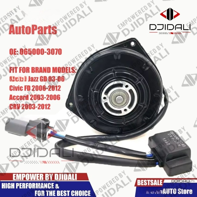 มอเตอร์พัดลมระบายความร้อนหม้อน้ําสําหรับ Honda Jazz Gd 03-06/ Civic Fd06-12/ Accord03-06/ Crv 03-12 ชิ้นส่วนเปลี่ยนเครื่องยนต์รถยนต์
